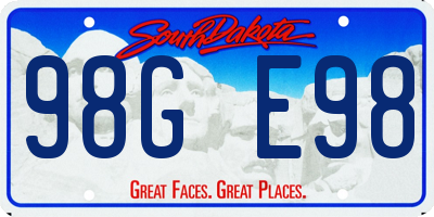 SD license plate 98GE98
