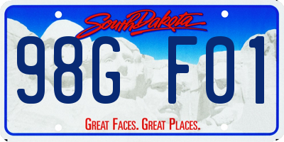 SD license plate 98GF01