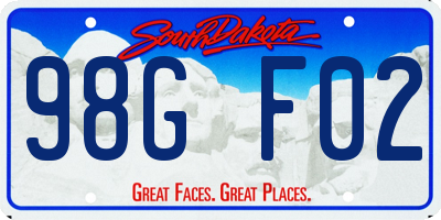 SD license plate 98GF02