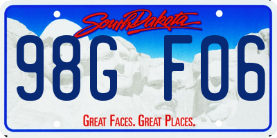 SD license plate 98GF06