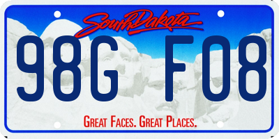 SD license plate 98GF08
