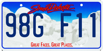 SD license plate 98GF11