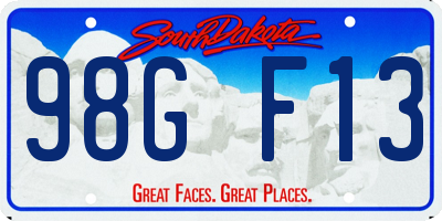 SD license plate 98GF13
