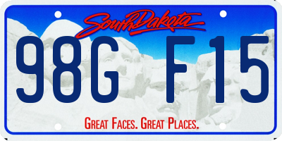 SD license plate 98GF15