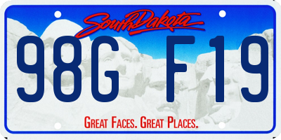 SD license plate 98GF19