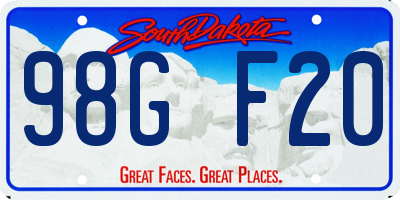 SD license plate 98GF20
