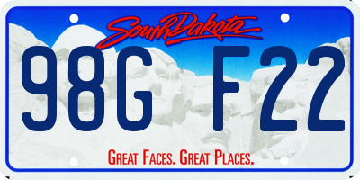 SD license plate 98GF22