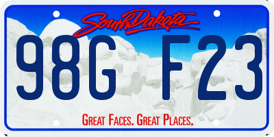 SD license plate 98GF23