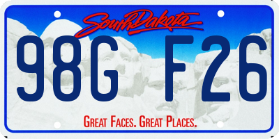 SD license plate 98GF26