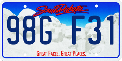 SD license plate 98GF31