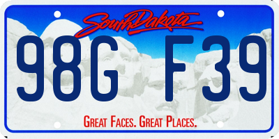 SD license plate 98GF39