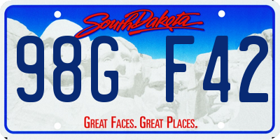 SD license plate 98GF42