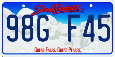 SD license plate 98GF45