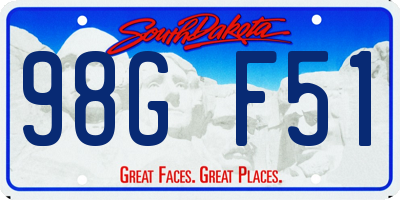 SD license plate 98GF51