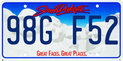 SD license plate 98GF52