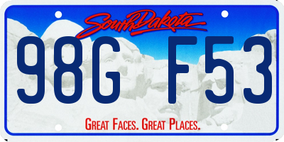 SD license plate 98GF53