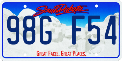 SD license plate 98GF54