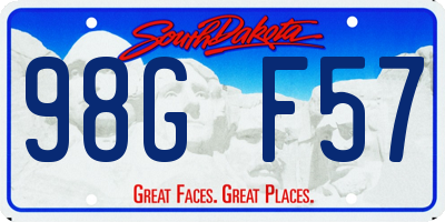 SD license plate 98GF57