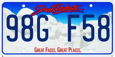SD license plate 98GF58