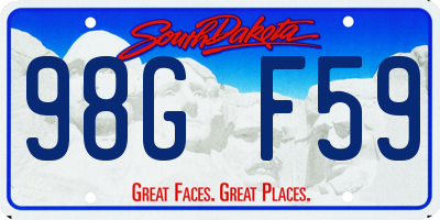 SD license plate 98GF59