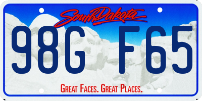 SD license plate 98GF65