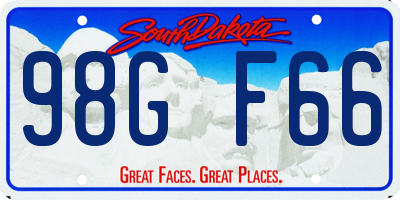 SD license plate 98GF66