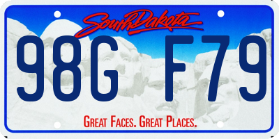 SD license plate 98GF79