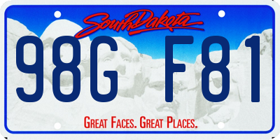 SD license plate 98GF81