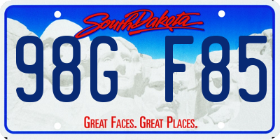 SD license plate 98GF85