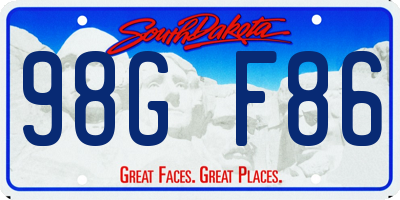SD license plate 98GF86