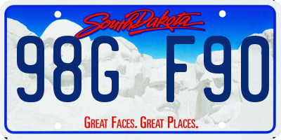 SD license plate 98GF90