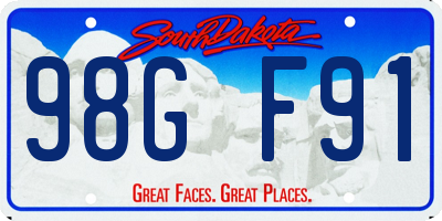 SD license plate 98GF91