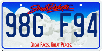 SD license plate 98GF94