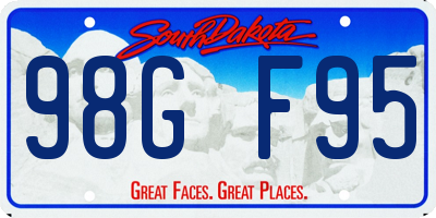 SD license plate 98GF95