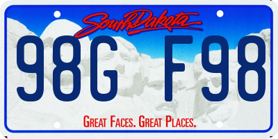 SD license plate 98GF98