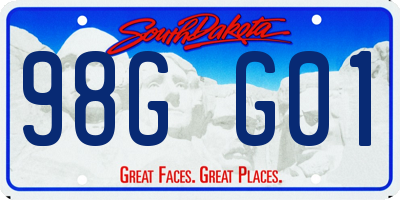 SD license plate 98GG01