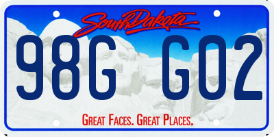 SD license plate 98GG02