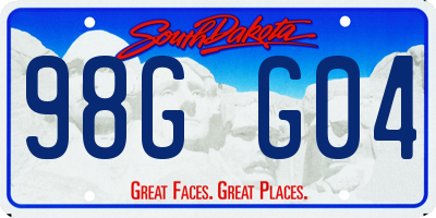 SD license plate 98GG04