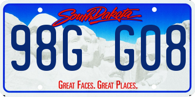 SD license plate 98GG08