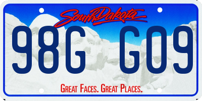 SD license plate 98GG09
