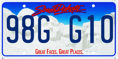 SD license plate 98GG10