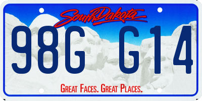 SD license plate 98GG14