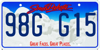 SD license plate 98GG15