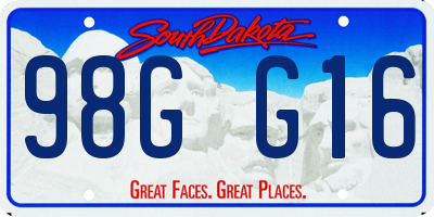 SD license plate 98GG16