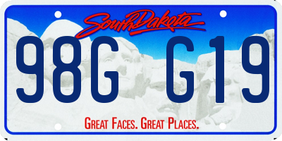 SD license plate 98GG19