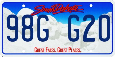 SD license plate 98GG20