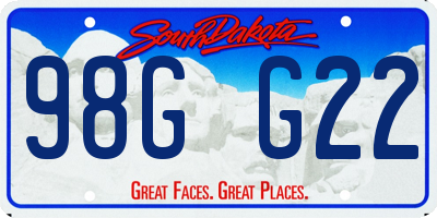 SD license plate 98GG22