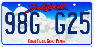 SD license plate 98GG25