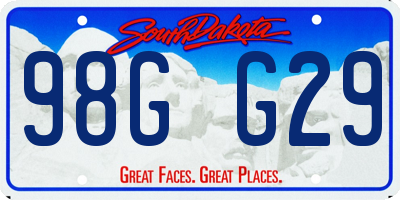 SD license plate 98GG29