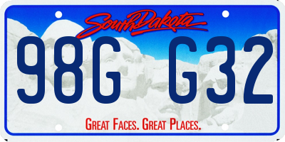 SD license plate 98GG32